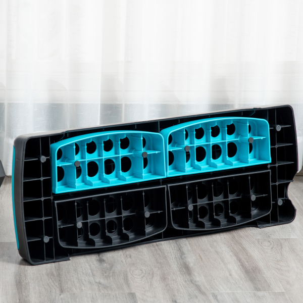 HOMCOM Plataforma Step Fitness com Altura Ajustável de 10/15/20 cm Plataforma de Exercício 78x28x20 cm Azul e Preto - Image 8