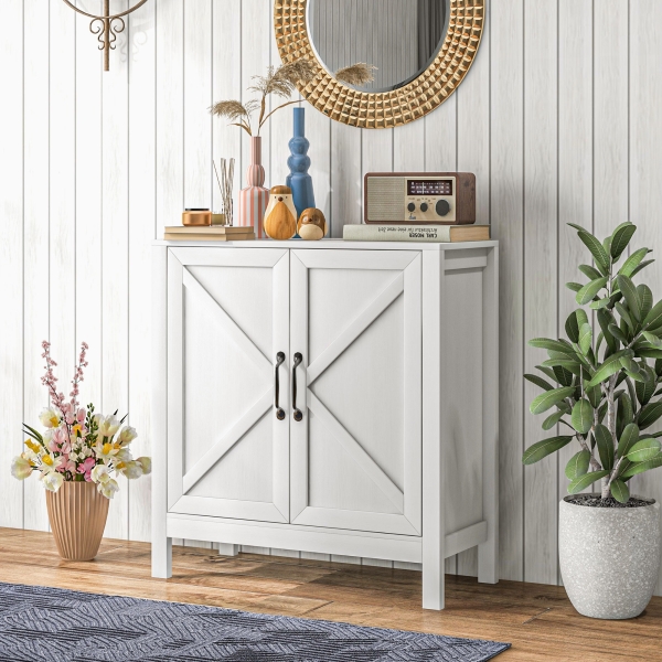 HOMCOM Aparador para Sala de Estar Moderno Móvel Sala de Estar com Prateleira Ajustável Aparador Cozinha 80x35x85 cm Branco - Image 9