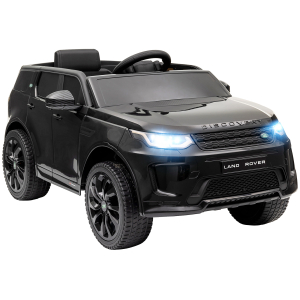 AIYAPLAY Carro Elétrico para Crianças com Licença Land Rover Discovery Sport Bateria 12V Faróis Buzina e Música 106x65,5x51 cm Preto