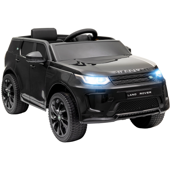 AIYAPLAY Carro Elétrico para Crianças com Licença Land Rover Discovery Sport Bateria 12V Faróis Buzina e Música 106x65,5x51 cm Preto