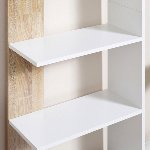 HOMCOM Estante de Armazenamento com 5 Prateleiras Estante Multiuso para Escritório  45x21x170cm Branco e Carvalho - Image 7