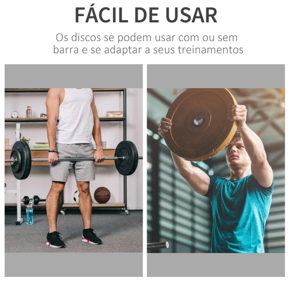 HOMCOM Conjunto de 6 Discos de Peso 35kg Discos Olimpicos com Orifício Central de Ø5,4cm para Treinamento em Casa Academia Prata - Image 6