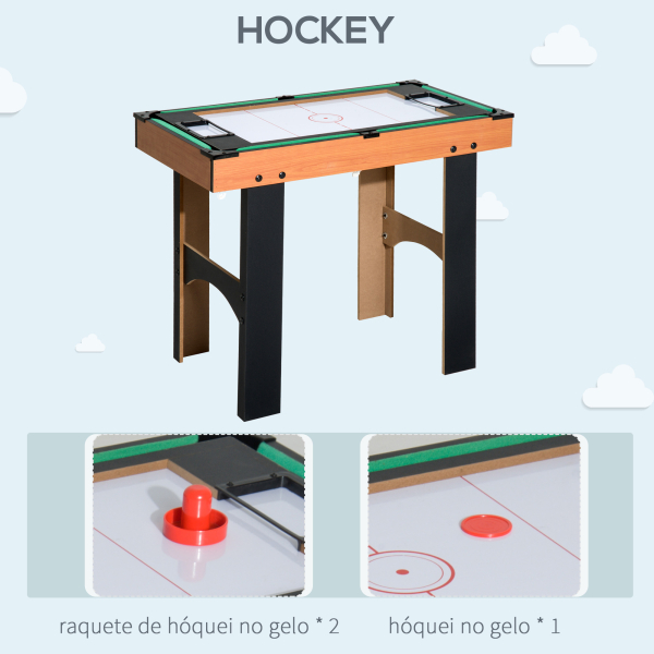 HOMCOM Mesa Multi-Jogos 4 em 1 Mesa de Jogos para Crianças acima de 6 Anos Matraquilho para Crianças Mesa de Bilhar Mesa de Ping-Pong 87x43x73 cm Madeira e Preto - Image 4