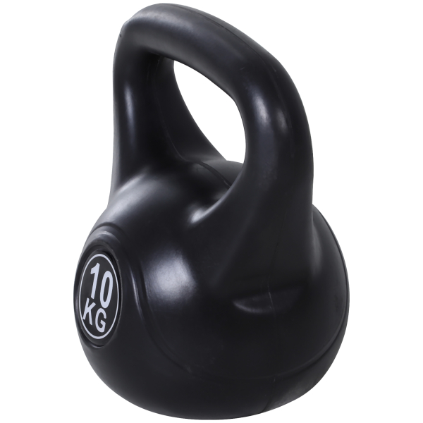HOMCOM Peso Russo de 10 kg Kettlebell Preenchido de Areia com Punho Largo e Antiderrapante para Trenos em Casa e Ginásio 25x19x28 cm Preto - Image 8