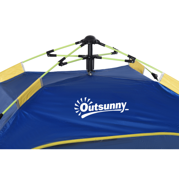 Outsunny Tenda de Praia Dobrável Tenda de Campismo Pop-up para 1-2 Pessoas com Bolsa de Transporte 220x173x120 cm Azul Escuro - Image 8
