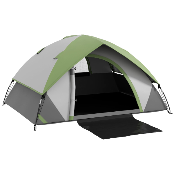 Outsunny Tenda de Campismo Dobrável para 2 Pessoas com Janela e Bolsa de Transporte Impermeável 3000 mm 210x110x150 cm Verde