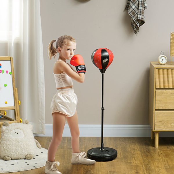 AIYAPLAY Punching Ball para Crianças Kit de Boxe para Crianças com Luvas de Boxe Altura Ajustável 68-102 cm e Base Preenchível Vermelho - Image 2