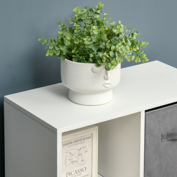 HOMCOM Estante para Livros de 8 Cubos Estante Modular com 4 Cestos Removíveis de TNT para Escritório Estúdio Dormitório 61,5x30x121,6cm Branco e Cinza - Image 7