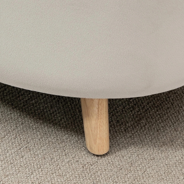 HOMCOM Otomano Puff Estofado em Veludo Acolchoado Banco de Armazenamento com Tampa Removível e Pés de Madeira para Dormitórios Sala de Estar Corredor 71x51,5x42 Bege - Image 7
