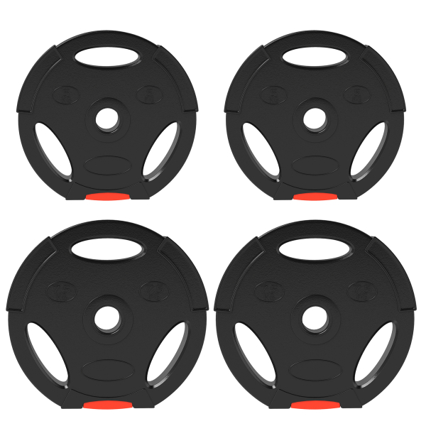 SPORTNOW Conjunto de Discos de Pesos de 4 Peças 2x7,5 kg e 2x5 kg com Orifícios de 2,5 cm para Treino Fitness Preto