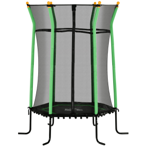HOMCOM Trampolim para Crianças com Rede de Segurança e Estrutura de Aço para Interiores e Exteriores Carga 50kg Ø163,5x190 cm Verde