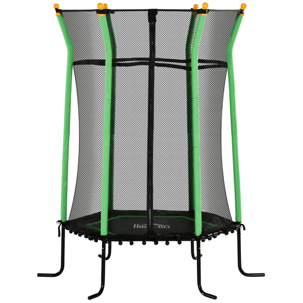 HOMCOM Trampolim para Crianças com Rede de Segurança e Estrutura de Aço para Interiores e Exteriores Carga 50kg Ø163,5x190 cm Verde