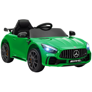 AIYAPLAY Carro Elétrico para Crianças Carro Mercedes-Benz AMG GTR com Bateria 12V Faróis  Buzina e Música 108x67x46 cm Verde