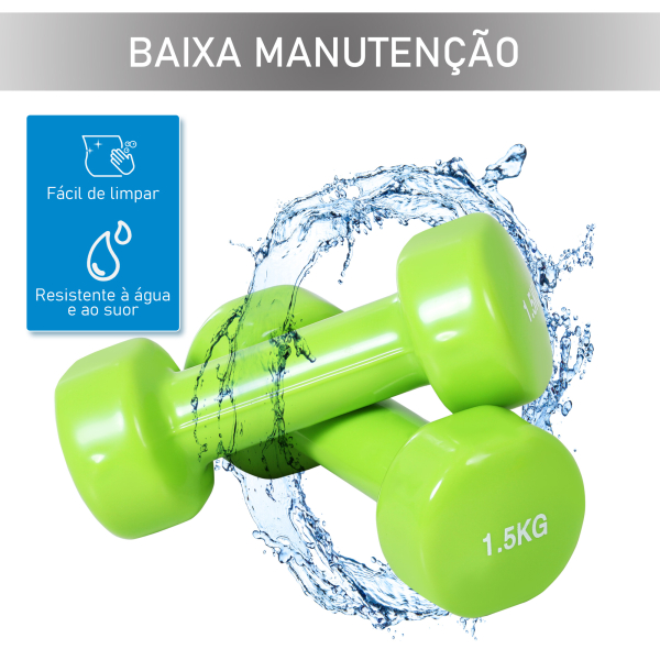 HOMCOM Jogo de 8 Halteres Hexagonais 4 Pares 2kg 1,5kg 1kg 0,5kg com Revestimento Pesos para Exercícios em Casa Academia Aço Multicolor - Image 8