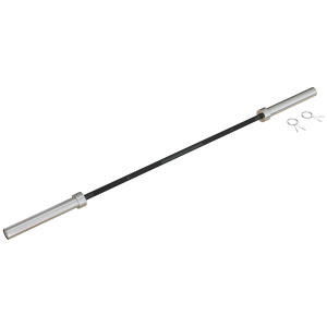 SPORTNOW Barra de Pesos de Aço180 cm Ø50 mm com 2 Grampos Carga 200 kg Barra Olimpica para Discos de Ø5 cm Prata e Preto