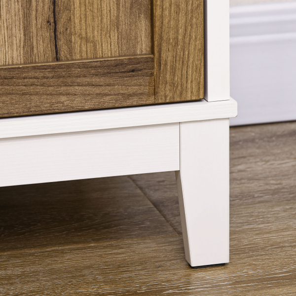 HOMCOM Aparador para Sala de Estar com Gaveta 2 Portas e Prateleira Ajustável 78,5x39x89,4 cm Marrom e Branco - Image 9