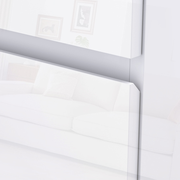 HOMCOM Cómoda com 4 Gavetas de Madeira Cómoda de Dormitório Cómoda Branca Estilo Moderno 55x33x80 cm Branco Brilhante - Image 9