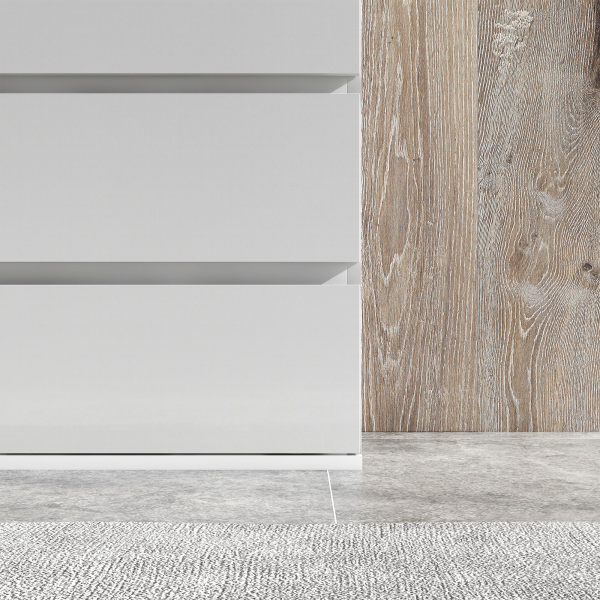 HOMCOM Cómoda com 5 Gavetas de Madeira Cómoda de Dormitório Cómoda Branca para Sala de Estar Estilo Moderno 55x33x100 cm Branco - Image 8