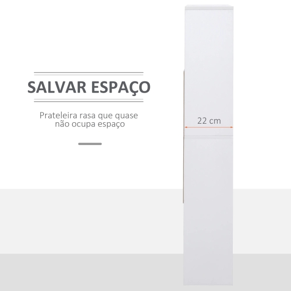 HOMCOM Estante de 4 níveis com 10 compartimentos Prateleiras de armazenamento multiuso 100x23,8x140 cm Branco - Image 6