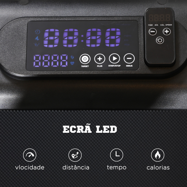 SPORTNOW Passadeira Dobrável 2 em 1 com Velocidade 12km/h Superfície de Corrida 36x105 cm e Controlo Remoto 135x65x105 cm Preto - Image 8
