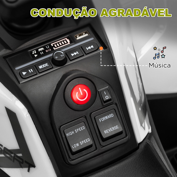 AIYAPLAY Quadriciclo Elétrico para Criança 12V Faróis Música MP3 Velocidade Ajustável e Cesta de Arrumação 88x50x57,5 cm  Verde - Image 7