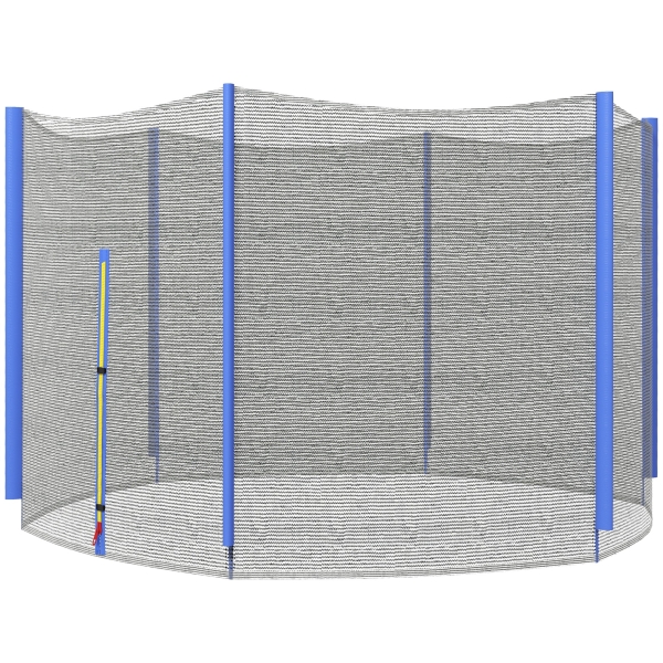 SPORTNOW Rede de Segurança para Trampolim Ø244 cm Rede de Substituição de Trampolins com Fecho de Correr para 6 Postes Azul