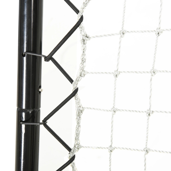 HOMCOM Rede de Rebote Dobrável com Ângulo Ajustável de 5 Níveis para Treinamento de Futebol Tenis Beisebol Desportes 84x78x65-78cm Preto - Image 9