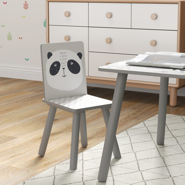 ZONEKIZ Conjunto de Mesa e Cadeiras para Crianças de 3 Peças Mesa Infantil com 2 Cadeiras Conjunto de Móveis para Atividades Cinza - Image 9