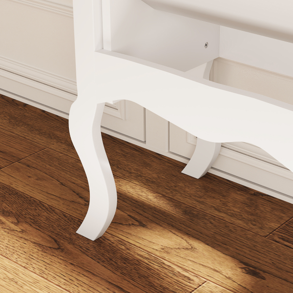 HOMCOM Móvel Sapateira Estilo Francês Sapateira com 2 Gavetas Prateleiras Ajustáveis para 16 Pares de Sapato 84x29x109 cm Branco - Image 9