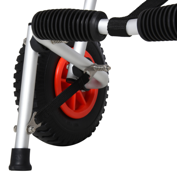 HOMCOM Carrinho de transporte dobrável para caiaque carga 75 kg de alumínio ajuste universal com rodas para barco canoa 57,5x33x24 cm prata - Image 8