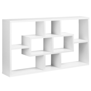 HOMCOM Estante de parede decorativa Conjunto de 8 estantes para CDs Estantes Flutuantes Cubos Modernos 85x14,5x47,5cm Carga 20kg Madeira