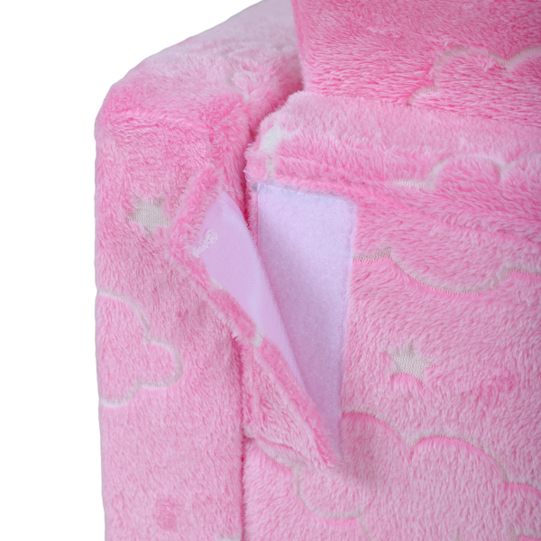 AIYAPLAY Poltrona para Crianças Dobrável e Reclinável Sofá para Crianças Estofado em Tecido Luminoso com Desenho de Nuvens Rosa - Image 8