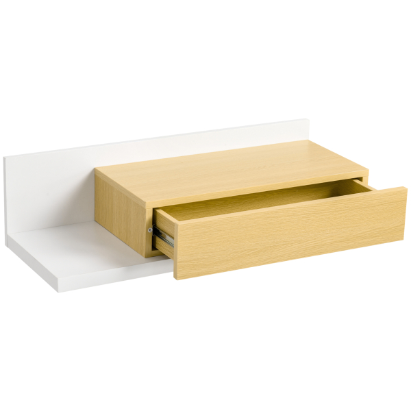 HOMCOM Conjunto de Móveis de Entrada com Espelho e Gaveta Estilo Moderno 75x4x70cm e 75x29x20cm Branco e Madeira - Image 7