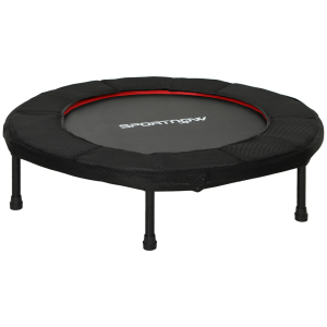 SPORTNOW Trampolim Fitness Ø102 cm Trampolim Fitness Dobrável com Estrutura de Aço Antiderrapante Ø102x22 cm Vermelho