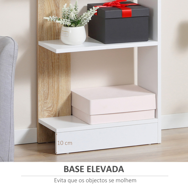 HOMCOM Estante de Armazenamento com 5 Prateleiras Estante Multiuso para Escritório  45x21x170cm Branco e Carvalho - Image 5