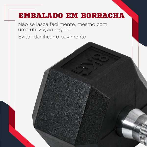 HOMCOM Conjunto de Halteres 12 kg com Barra Metálica e Cabeça Hexagonal para Treino em Casa Ginásio 28,8x11,5 cm Preto e Prata - Image 6