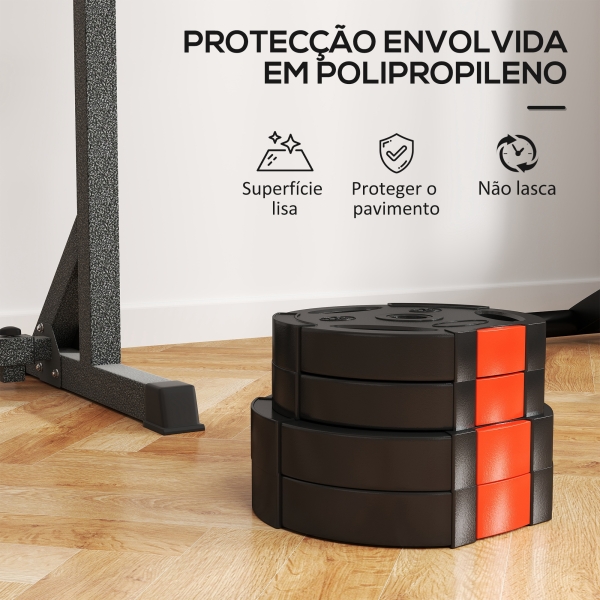 SPORTNOW Conjunto de Discos de Pesos de 4 Peças 2x5 kg e 2x2,5 kg com Orifícios de 2,5 cm para Treino Fitness Preto - Image 6