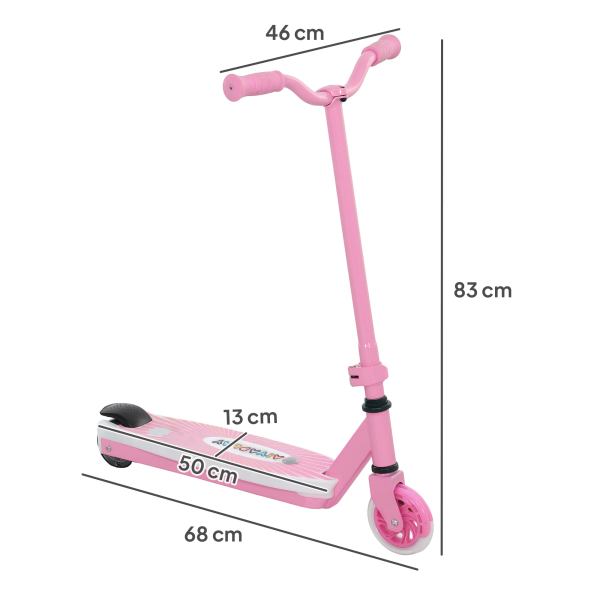 AIYAPLAY Trotinete Elétrica para Crianças Máx. 6 km/h Motor 80 W Autonomia Máxima 8 km com Luzes LED Travão Traseiro Rosa - Image 3