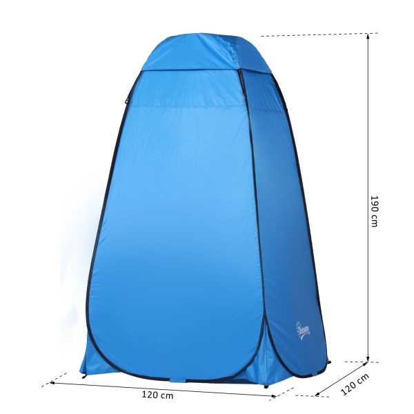 Outsunny Tenda de acampamento multifuncional leve dobrável e estável à prova d'água com sistema POP-UP 120x120x190 cm Azul - Image 3