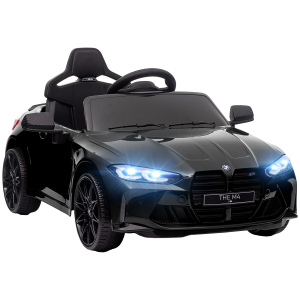 AIYAPLAY Carro Elétrico para Crianças BMW M4 12V com Controlo Remoto Faróis Buzina Música e Velocidade 3-5 km/h 108x69,5x51 cm Preto