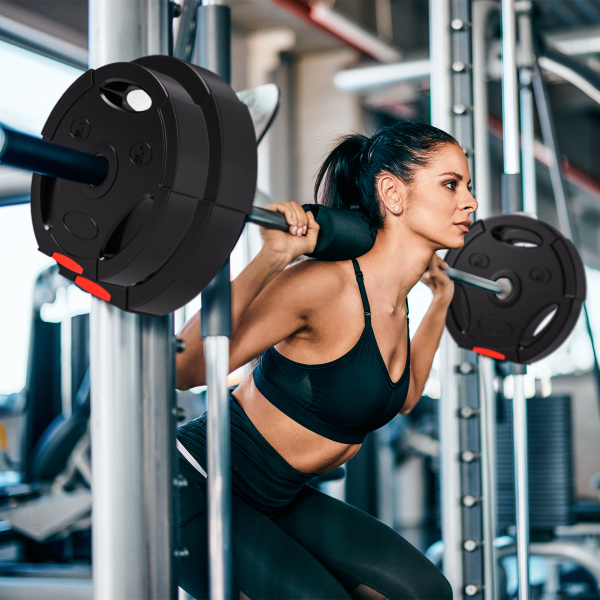 SPORTNOW Conjunto de Discos de Pesos de 4 Peças 2x7,5 kg e 2x5 kg com Orifícios de 2,5 cm para Treino Fitness Preto - Image 2