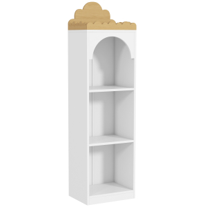 AIYAPLAY Estante para Livros Infantil de 3 Niveis Estante de Livros para Escola Infantil Dormitório 40x30x139,5 cm Branco e Madeira