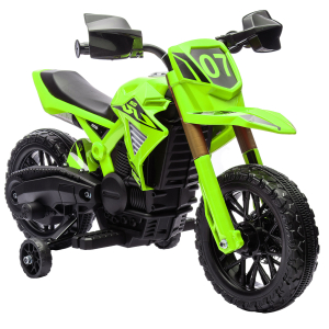 AIYAPLAY Mota Elétrica para Crianças  Moto a Bateria para Crianças 6V com Rodas de Treino e Buzina 105x57x62 cm Verde