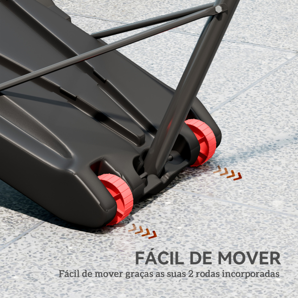 SPORTNOW Tabela de Basquetebol para Exterior com Alvo de Dardos com Ajustável 210-247 cm Rodas Base Rellenável Preto - Image 7