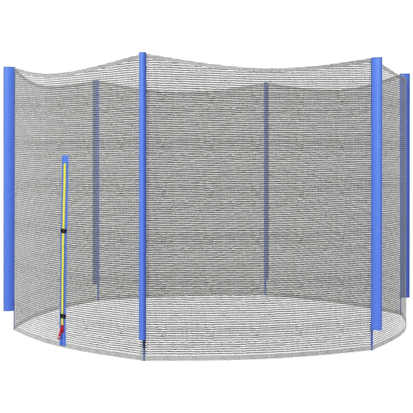 SPORTNOW Rede de Segurança para Trampolim Ø305 cm para Exterior e Porta com Fecho de Correr para 6 Postes Azul