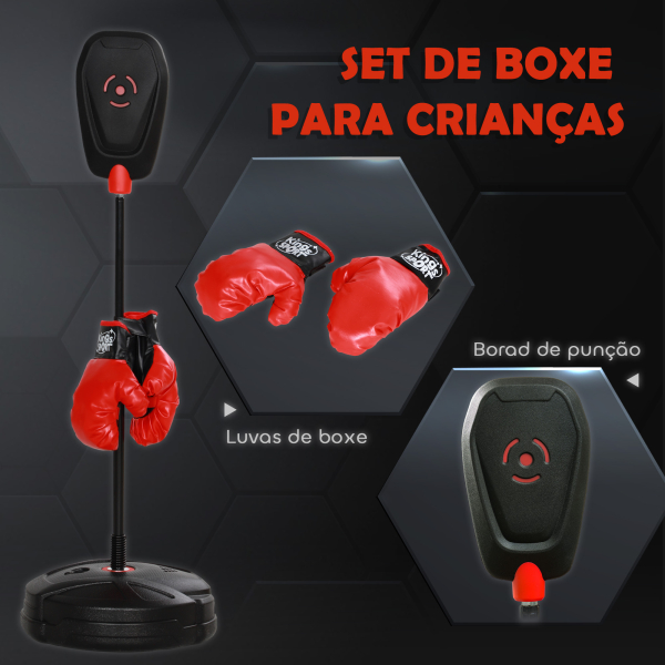 AIYAPLAY Punching Ball para Crianças acima de 5 anos Kit de Boxe com Luvas de Boxe Altura Ajustável 88-124 cm e Base Preenchível Preto - Image 5