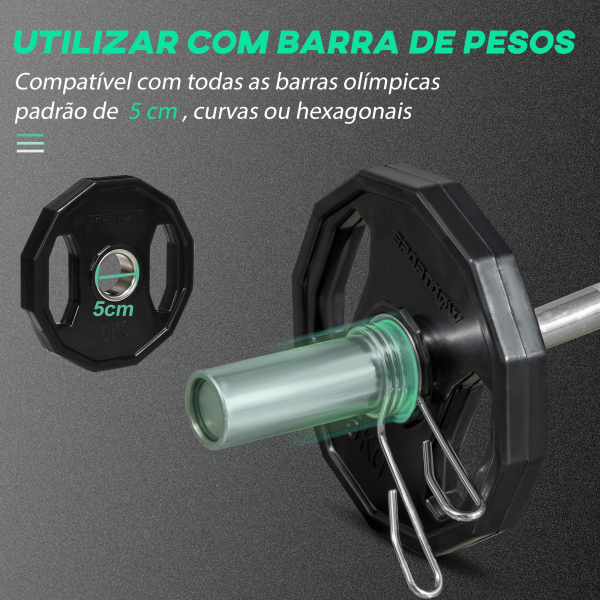 SPORTNOW Conjunto de 2 Discos de Pesos Olimpicos 5kg Ferro Fundido Placas de Peso com Orifício de 5cm Ø24x3,5 cm Preto - Image 5