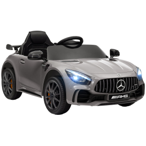 AIYAPLAY Carro Elétrico para Crianças Carro Mercedes-Benz AMG GTR com Bateria 12V Faróis  Buzina e Música 108x67x46 cm Prata