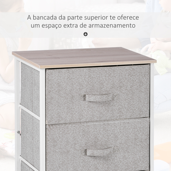 HOMCOM Cómoda Organizador com 4 Gavetas de tecido para sala de estar quarto 45x30x92cm - Image 6