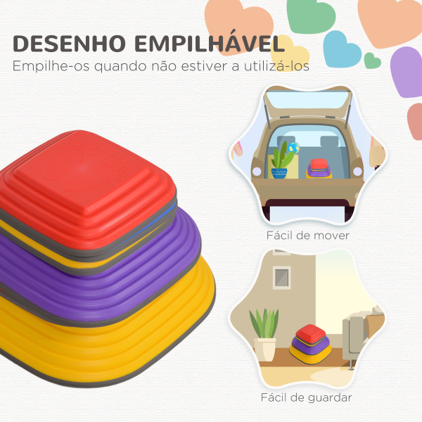 AIYAPLAY Jogo de Equilíbrio para Crianças Empilhável de 6 Peças Antiderrapante para Interior e Exterior Multicor - Image 5